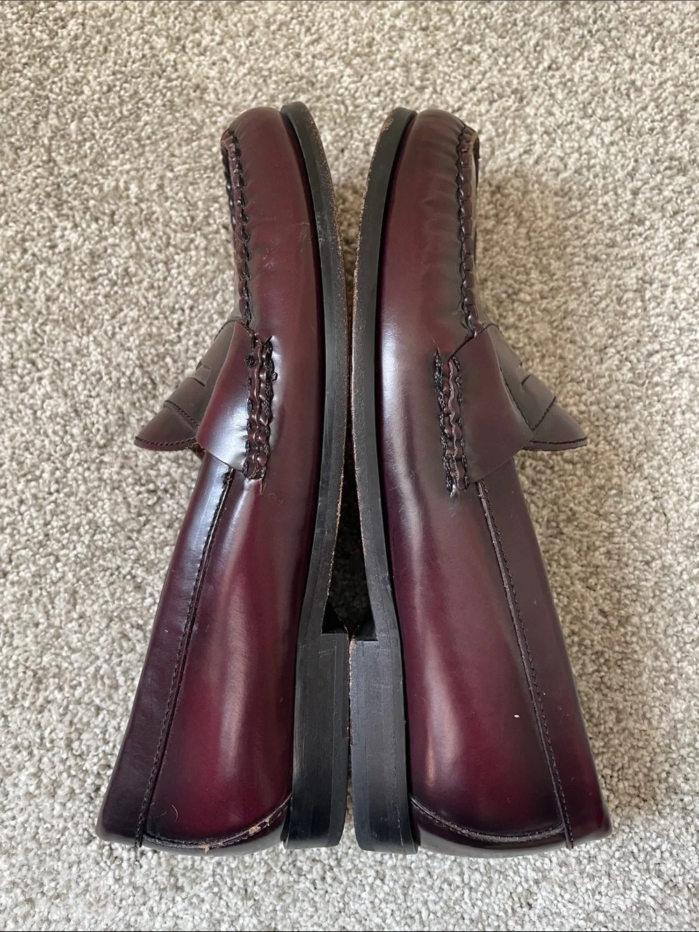 Johnston & Murphy Men’s Burgundy Leather Penny Loafers Sz 7.5 slip on